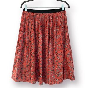 ASOS | INFLUENCE Feather Printed Pleated Skirt Pull On Size 12